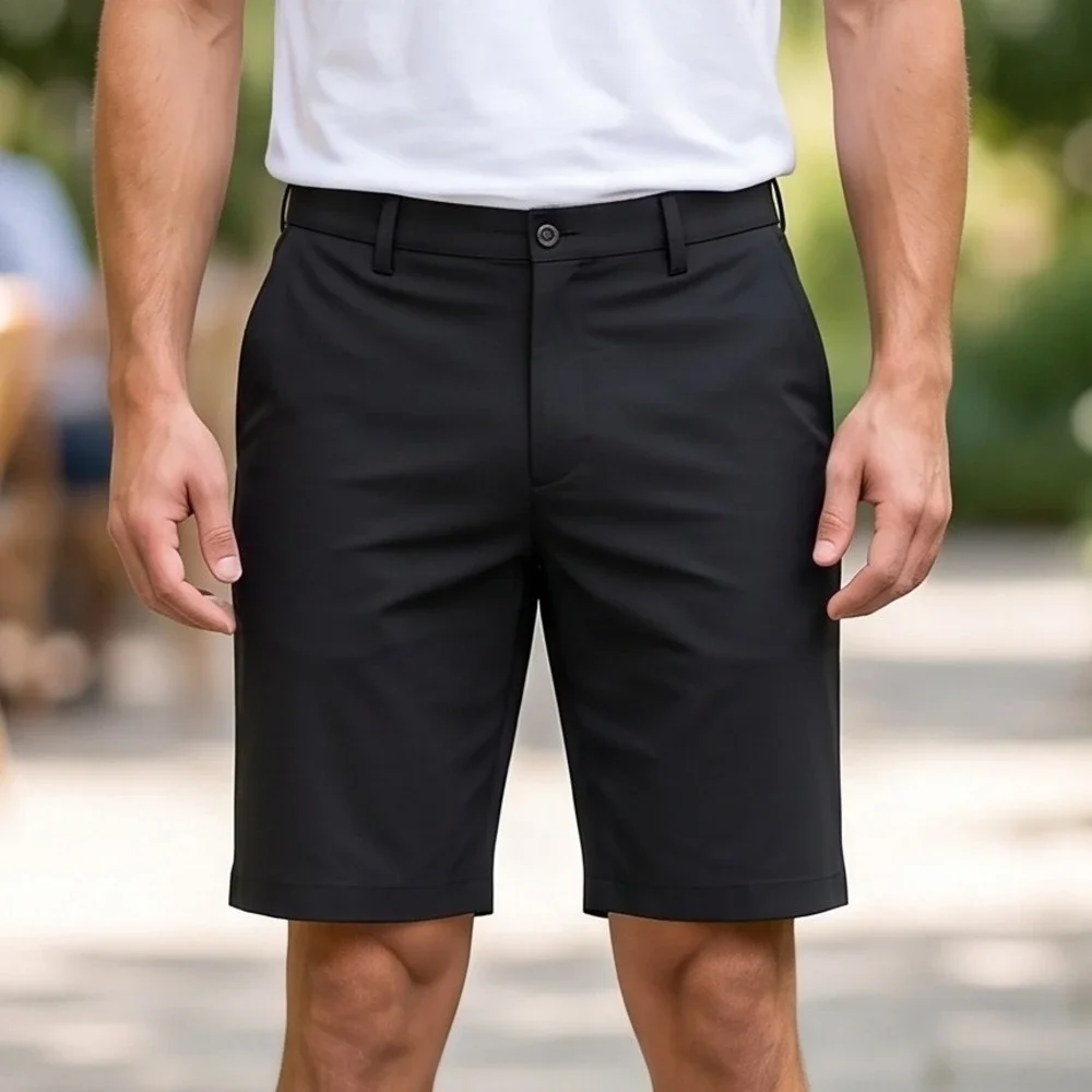 Adidas Mens Golf Shorts Black Stretch Flat Front Performance Activewear 38